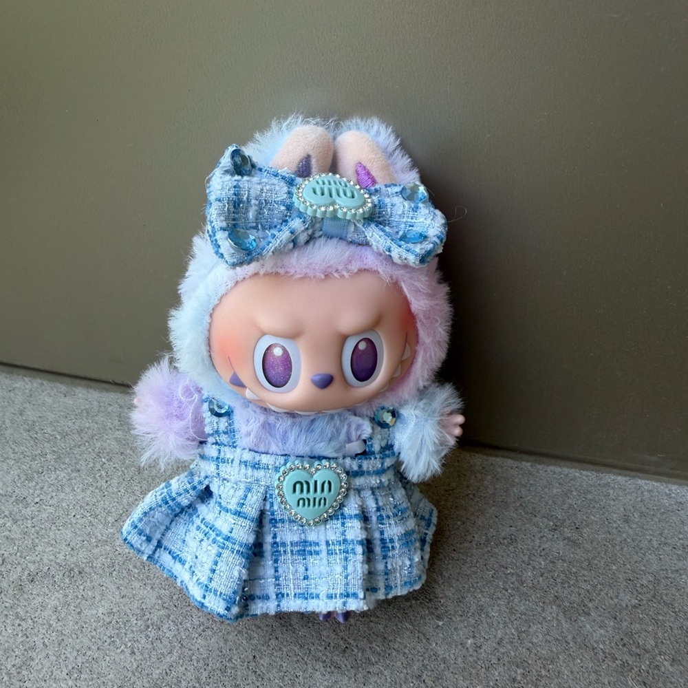 Labubu blue dress set